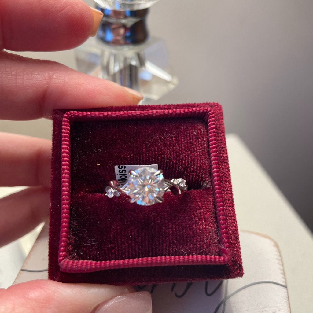 Genuine Natural Imported Moissanite .925 Ss Ring